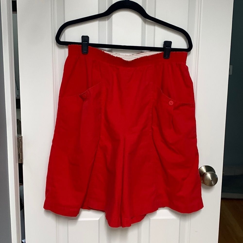 Vintage Red Paper Bag Pocket Culottes